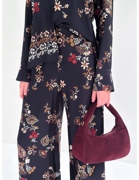 Rose Bordeaux suede bag