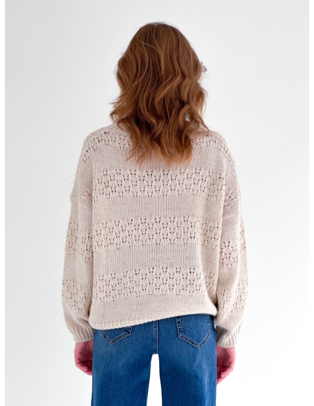 Maglione Traforato con Applicazioni