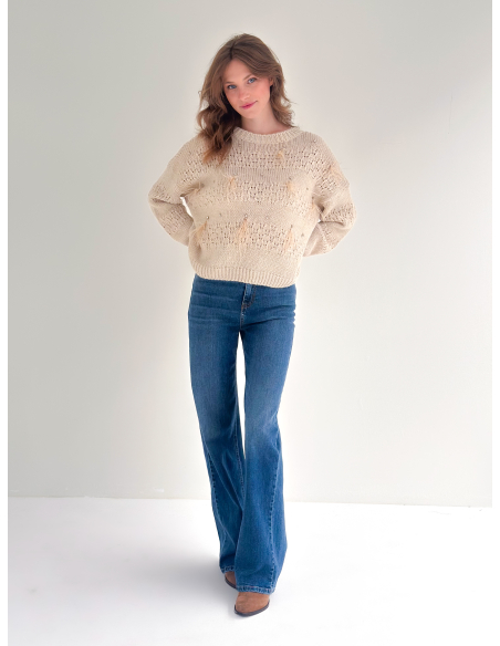 Maglione Traforato con Applicazioni