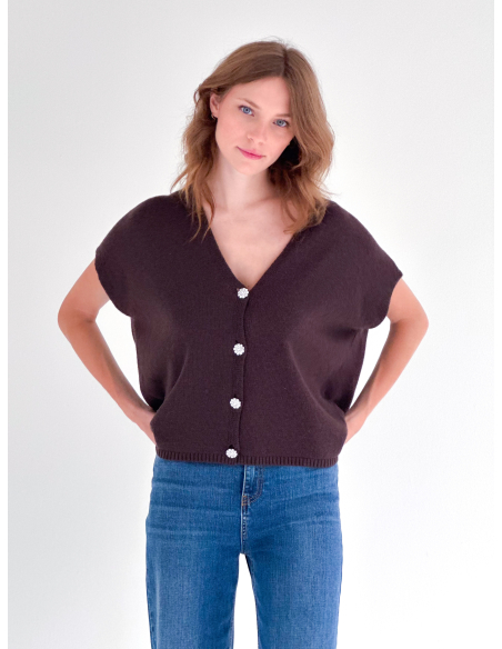 Gilet rifinito con Bottoni Gioiello