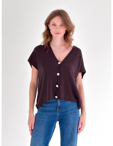 Gilet rifinito con Bottoni Gioiello