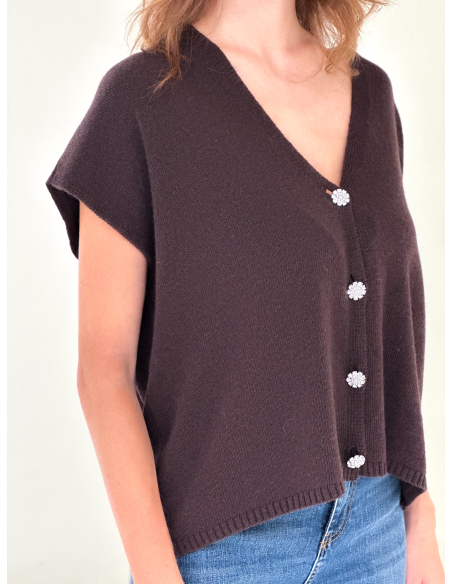 Gilet rifinito con Bottoni Gioiello