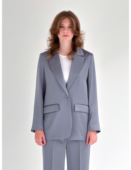 Satin Blazer With Belt