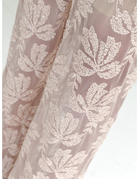 Trousers with sequin embroidery