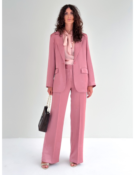 Blusa in raso di viscosa con fiocco