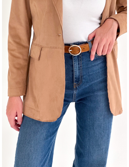 Single Breasted Suede Jacket