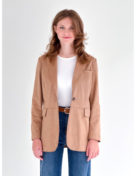 Giacca Monopetto in Suede