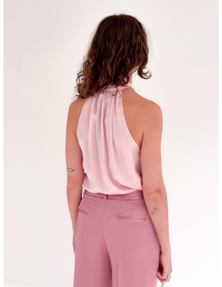 Satin blouse with bow