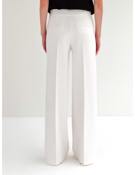 Punto milano stretch palazzo viscose trousers