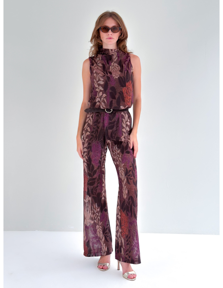 Lurex & viscose Jacquard Foliage Top