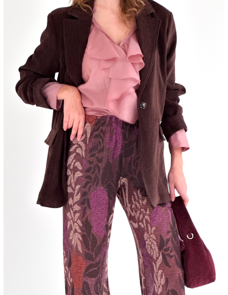 Blusa in viscosa di eucalipto con Rouches