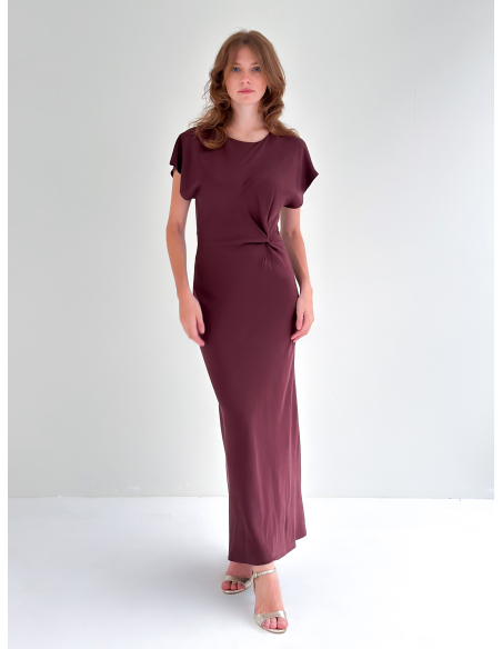 Abito Asimmetrico in eucalipto e viscosa