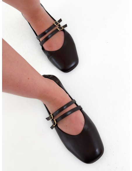 Ballerine in Pelle con Cinturini