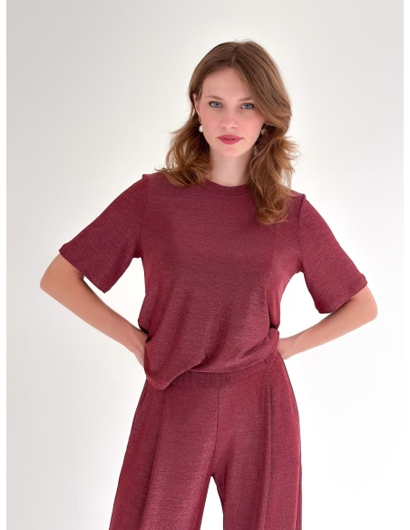 T-shirt lurex stretch