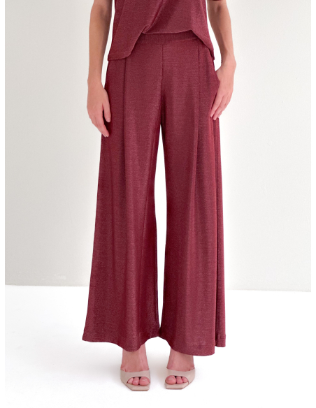 pantalone ampio in lurex elasticizzato