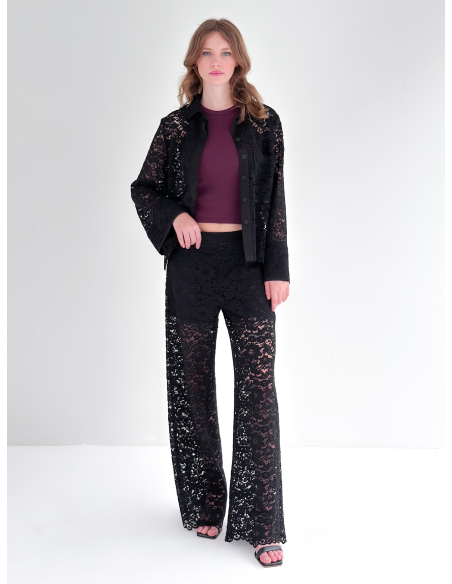 Floral Lace palazzo trousers