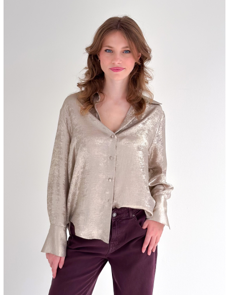 Laminated-effect shirt