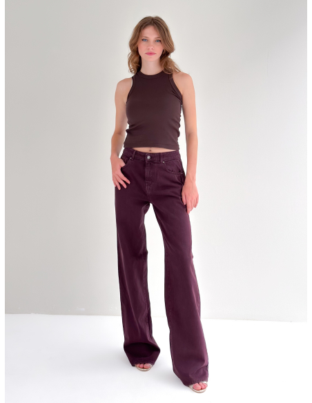 Long Denim palazzo trousers