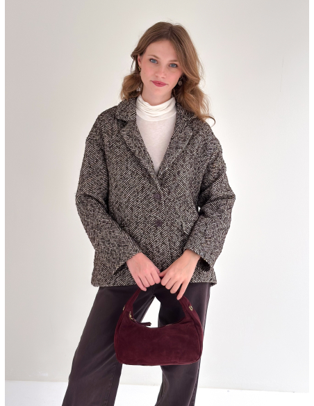 textured pea coat