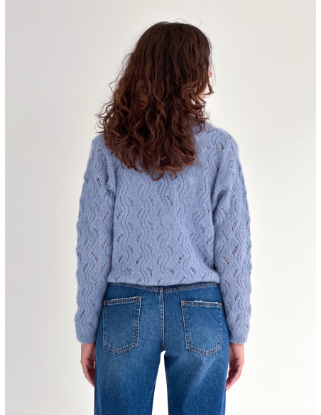 Lacy Cardigan with Decorative Jewel Button