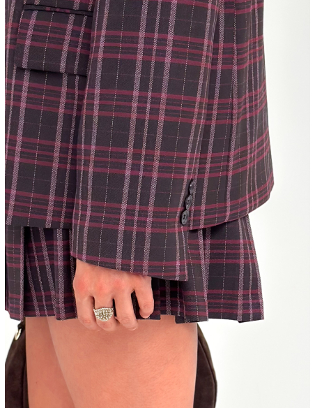 Checked Double-Breasted Blazer