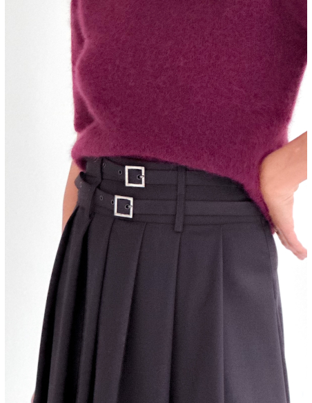 Maxi Skirt with Double Buckle Detail