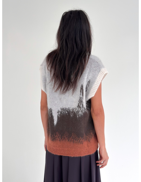 Faded Jacquard Knit Vest