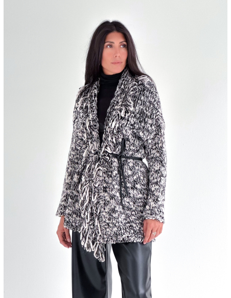 Cardigan con frange Sale e pepe