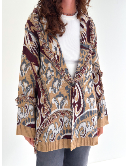 Cardigan Tribe con Frange