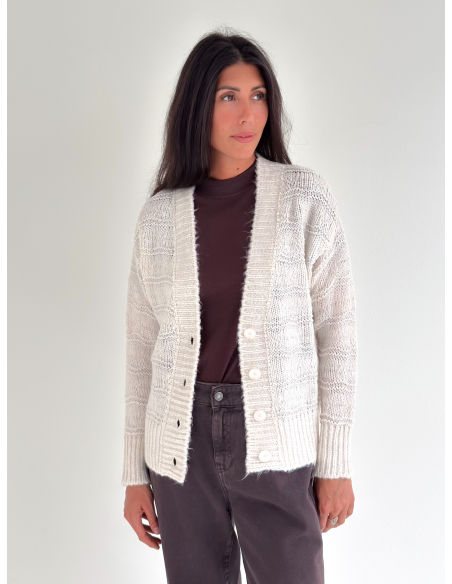 Cardigan with applied sequins