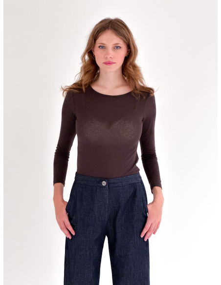 Maglia Girocollo Ultraleggera blend viscosa e Cashmere