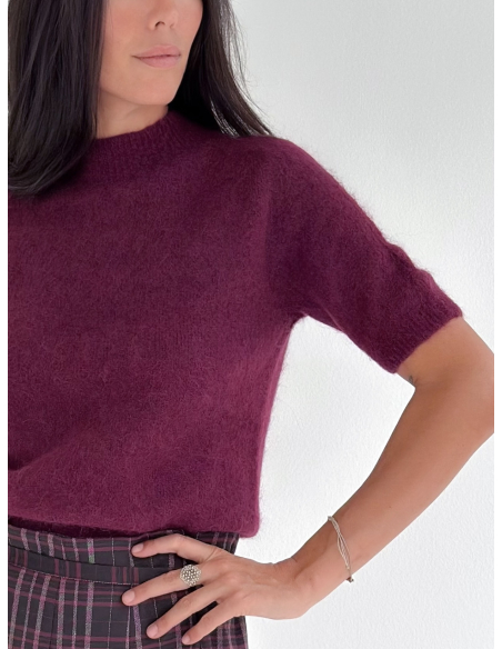 Wool Blend Half Sleeve Sweater