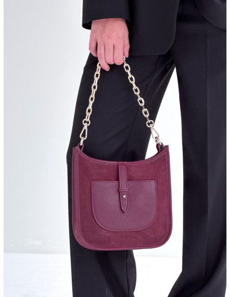 Janette Bordeaux suede Bag