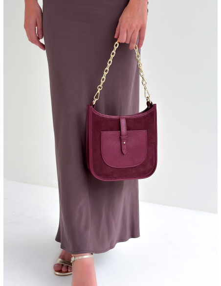 Janette Bordeaux suede Bag
