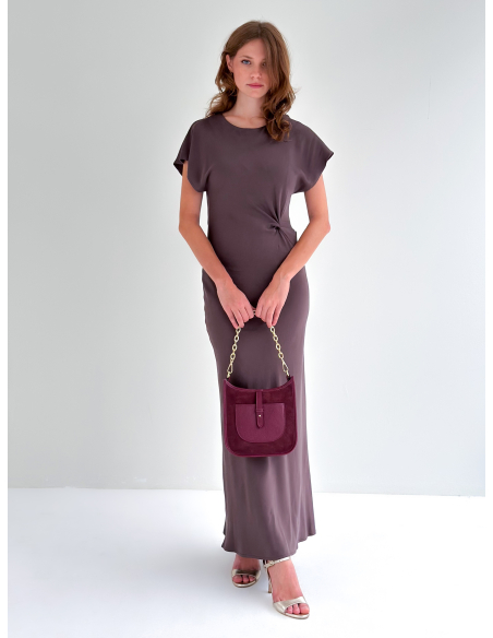 Janette Bordeaux suede Bag