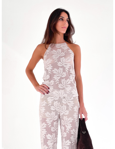 Top con ricamo in paillettes