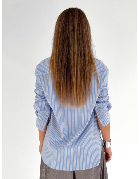 Striped shirt in a cotton and viscose blend