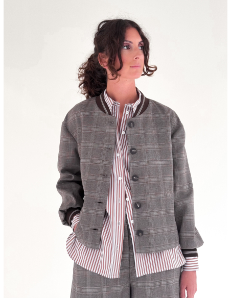 Bomber jacket in Prince of Wales check