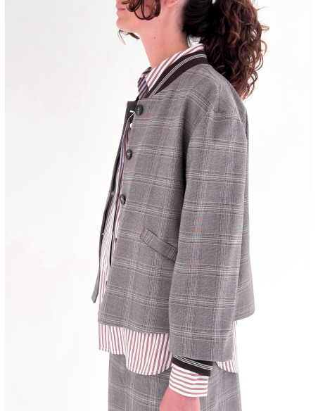 Bomber jacket in Prince of Wales check