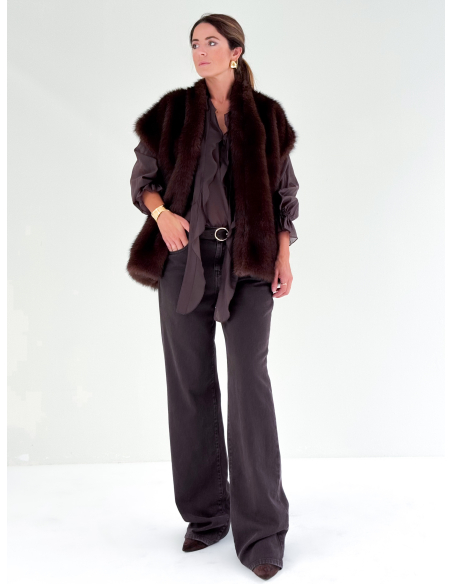 Denim palazzo trousers