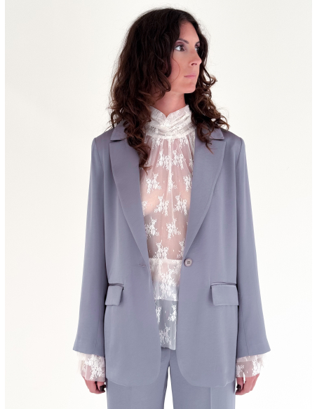 Satin Blazer With Belt