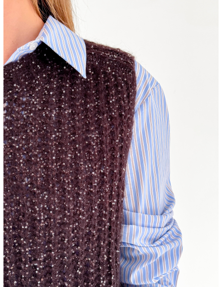 Sequin-embellished vest