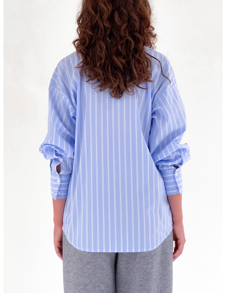 Camicia in popeline di cotone a righe