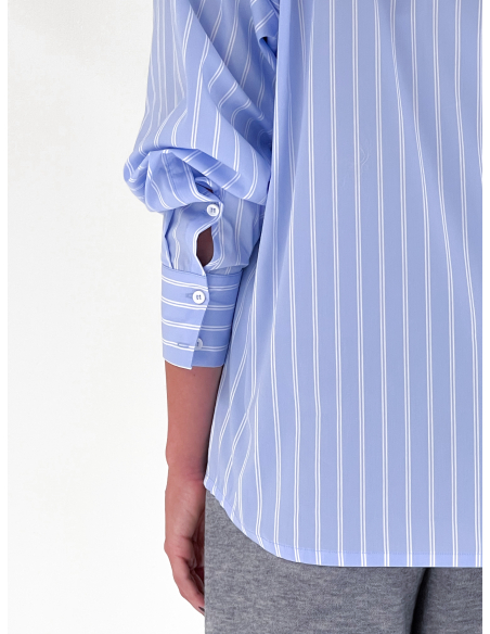 Camicia in popeline di cotone a righe
