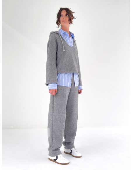 Camicia in popeline di cotone a righe