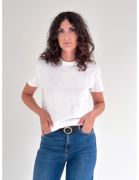 T-shirt con colletto a Camicia