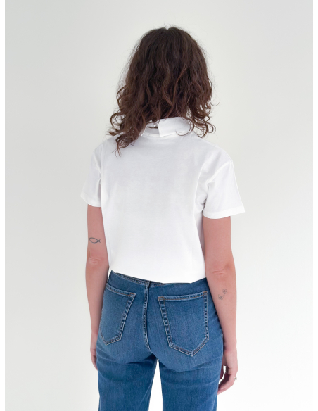 T-shirt con colletto a Camicia