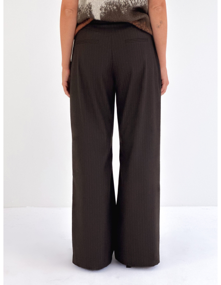 Pinstripe palazzo trousers with pleats