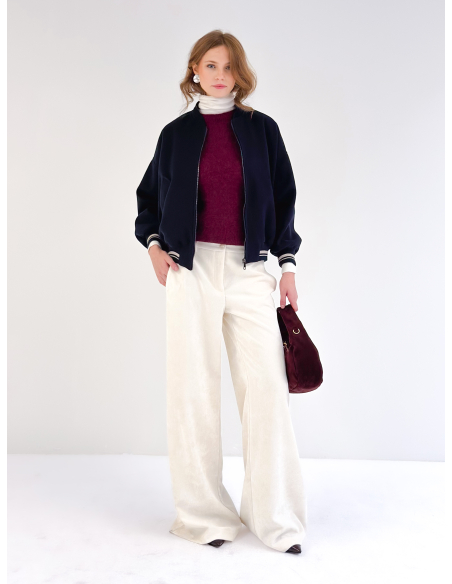 Velvet palazzo trousers