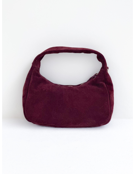 Rose Bordeaux suede bag